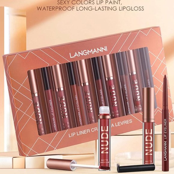 12Pcs Matte Liquid Lipstick + Lip Liner Pens Set - Picture 6 of 7